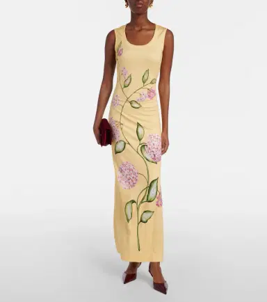 Oscar de la Renta Porcelain Flower jersey maxi dress | Thumbnail 2
