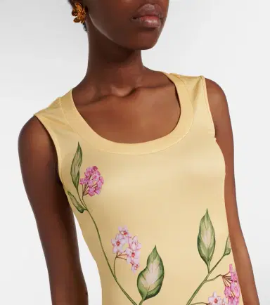Oscar de la Renta Porcelain Flower jersey maxi dress | Thumbnail 4