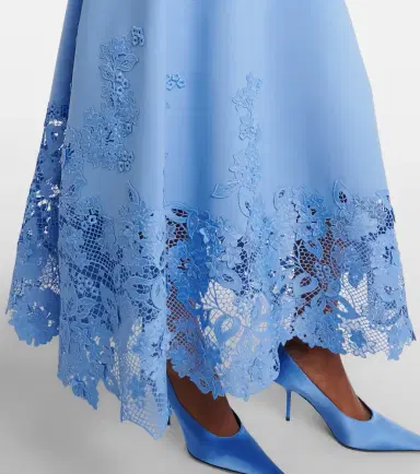Oscar de la Renta Porcelain wool-blend guipure midi dress | Thumbnail 2
