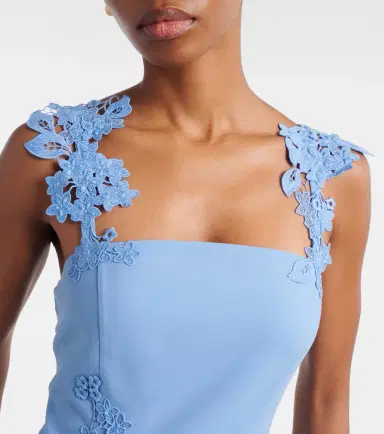 Oscar de la Renta Porcelain wool-blend guipure midi dress | Thumbnail 5
