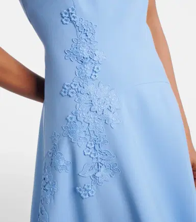 Oscar de la Renta Porcelain wool-blend guipure midi dress | Thumbnail 6