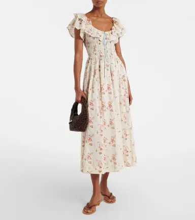DÔEN Dôen Illiana floral cotton midi dress | Thumbnail 2