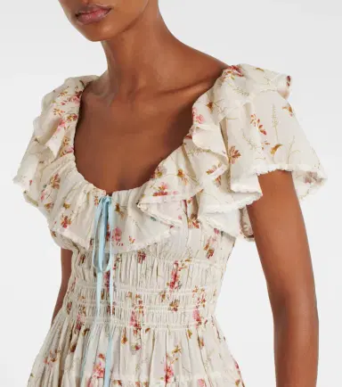 DÔEN Dôen Illiana floral cotton midi dress | Thumbnail 3