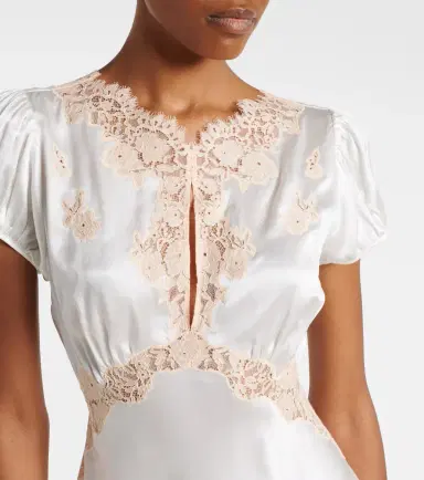 DÔEN Dôen Junia lace-trimmed silk satin minidress | Thumbnail 2 DÔEN Dôen Junia lace-trimmed silk satin minidress | Thumbnail 2