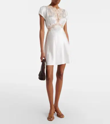 DÔEN Dôen Junia lace-trimmed silk satin minidress | Thumbnail 6 DÔEN Dôen Junia lace-trimmed silk satin minidress | Thumbnail 6