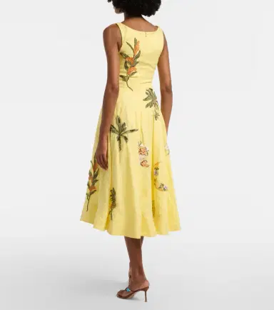Agua by Agua Bendita Frontera patch-appliqué linen midi dress | Thumbnail 4