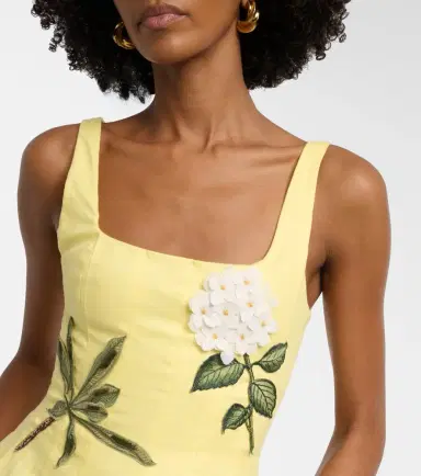 Agua by Agua Bendita Frontera patch-appliqué linen midi dress | Thumbnail 5