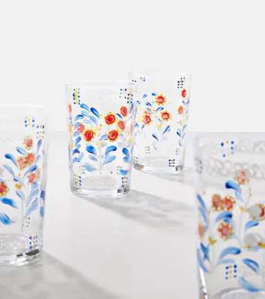 Cabana Marmara set of 2 floral glasses | Thumbnail 2