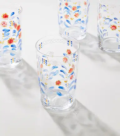 Cabana Marmara set of 2 floral glasses | Thumbnail 3