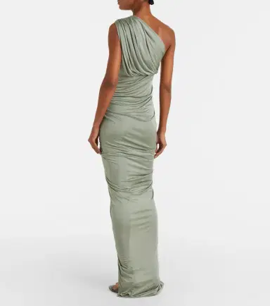 Rick Owens Lilies Shailee ruched one-shoulder gown | Thumbnail 4