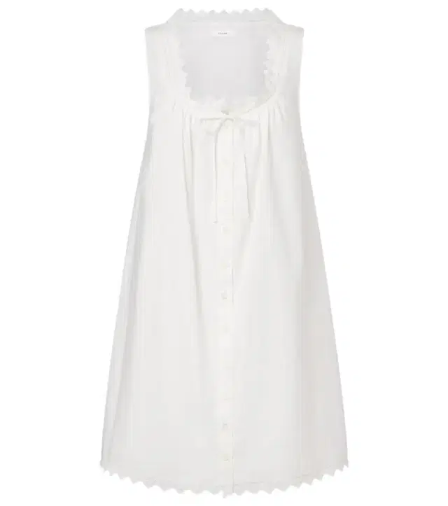 Frame Scalloped cotton poplin shirt dress