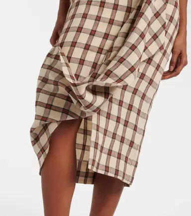 Rohe Róhe Checked linen midi skirt | Thumbnail 5