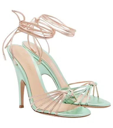 Gianvito Rossi Metallic leather slingback sandals | Thumbnail 1 Gianvito Rossi Metallic leather slingback sandals | Thumbnail 1