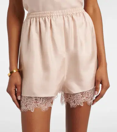 RÓHE Róhe Lace-trimmed silk shorts | Thumbnail 2
