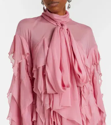 Blumarine Tiered chiffon minidress | Thumbnail 2