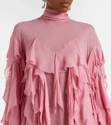 Blumarine Tiered chiffon minidress | Thumbnail 4