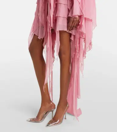 Blumarine Tiered chiffon minidress | Thumbnail 5