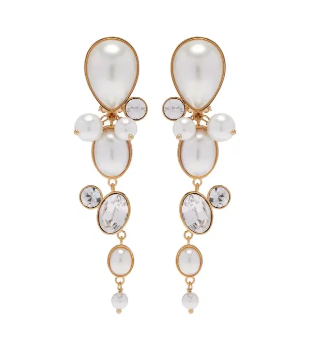 Oscar de la Renta Embellished clip-on earrings
