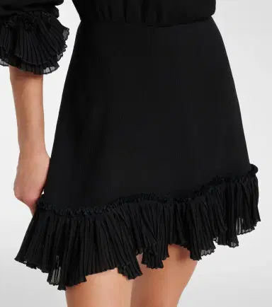 Saint Laurent Ruffled silk crepon minidress | Thumbnail 4