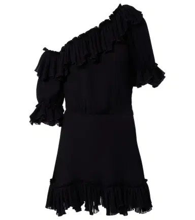 Saint Laurent Ruffled silk crepon minidress | Thumbnail 1