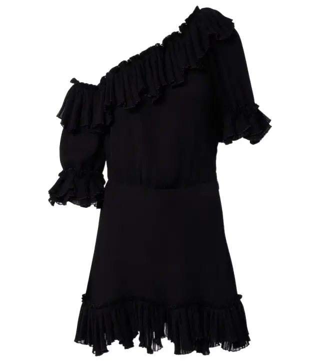 Ruffled silk crepon minidress
