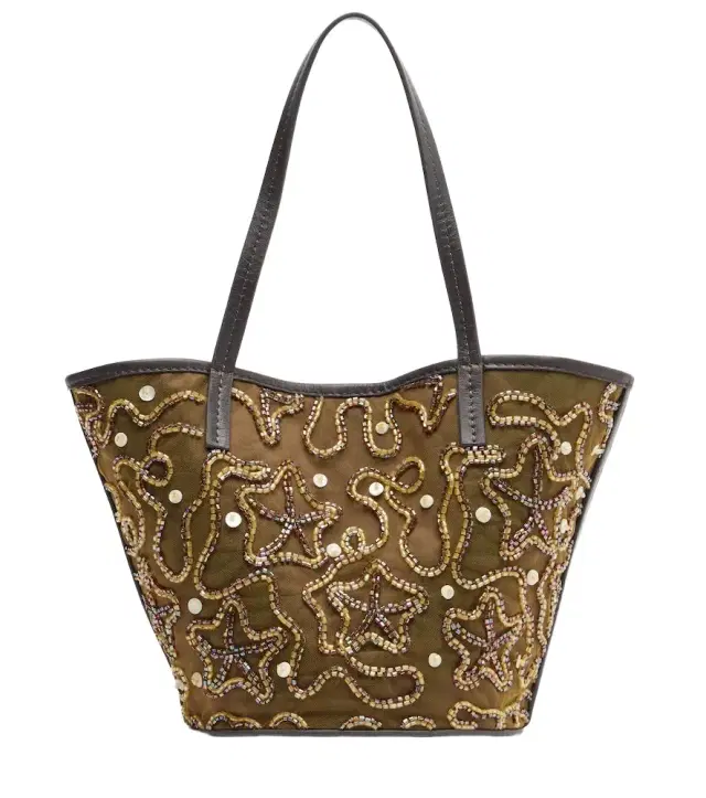 Staud Caro embellished canvas tote bag