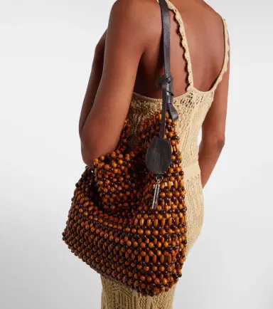 Staud Drift beaded leather-trimmed tote bag | Thumbnail 5