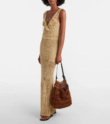 Staud Drift beaded leather-trimmed tote bag | Thumbnail 6