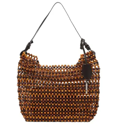 Staud Drift beaded leather-trimmed tote bag | Thumbnail 1