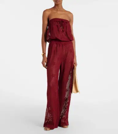 Melissa Odabash Viv cotton-blend lace jumpsuit | Thumbnail 6