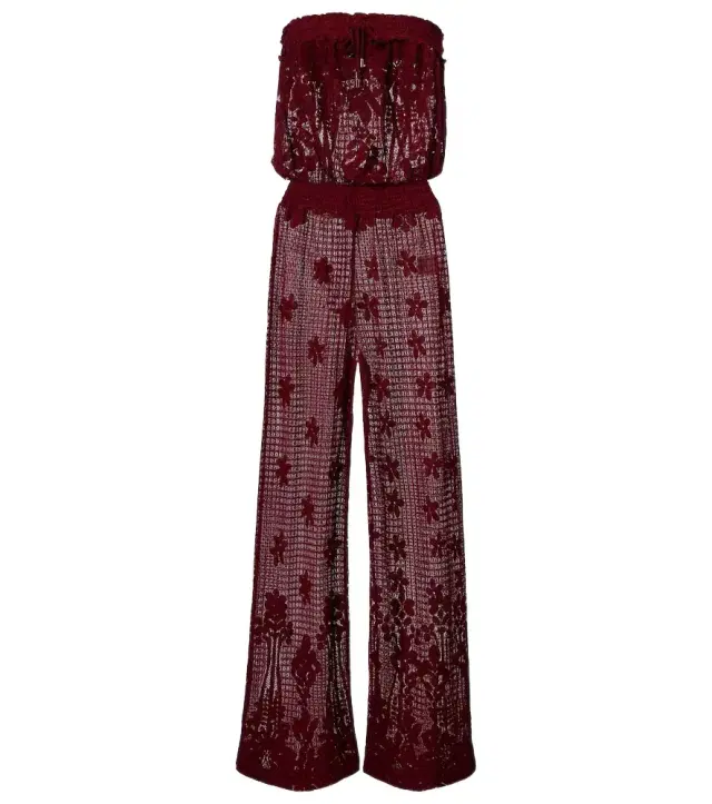 Melissa Odabash Viv cotton-blend lace jumpsuit