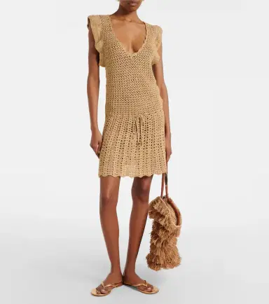 Melissa Odabash Annalise crochet lamé minidress | Thumbnail 3