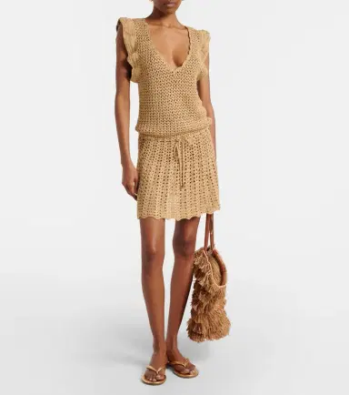 Melissa Odabash Annalise crochet lamé minidress | Thumbnail 5