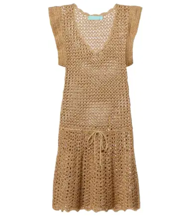 Melissa Odabash Annalise crochet lamé minidress | Thumbnail 1