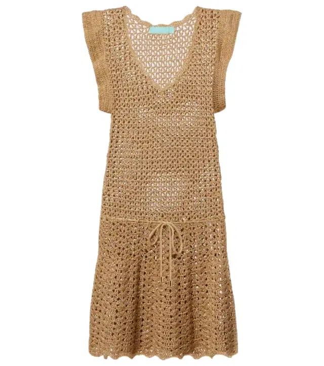 Melissa Odabash Annalise crochet lamé minidress