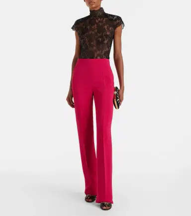 Valentino Crêpe straight pants | Thumbnail 3 Valentino Crêpe straight pants | Thumbnail 3