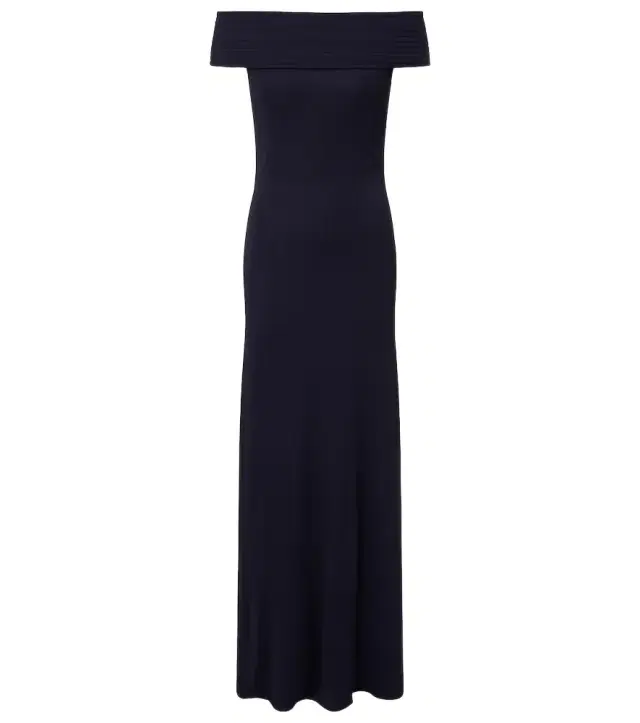 Alaia Alaïa Off-shoulder jersey maxi dress