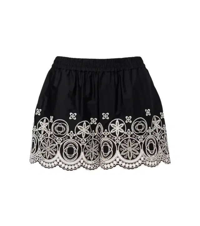 La DoubleJ Pull-Up embroidered cotton shorts