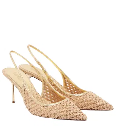 Paris Texas Lidia leather-trimmed slingback pumps | Thumbnail 1 Paris Texas Lidia leather-trimmed slingback pumps | Thumbnail 1
