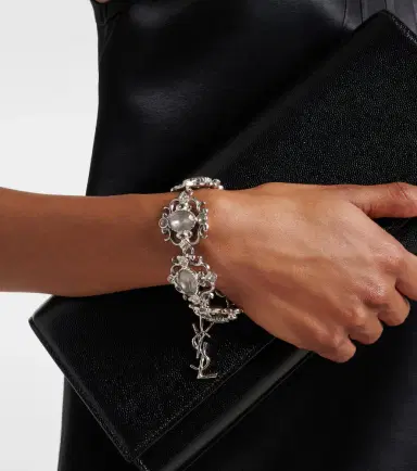 Saint Laurent Cassandre embellished bracelet | Thumbnail 4