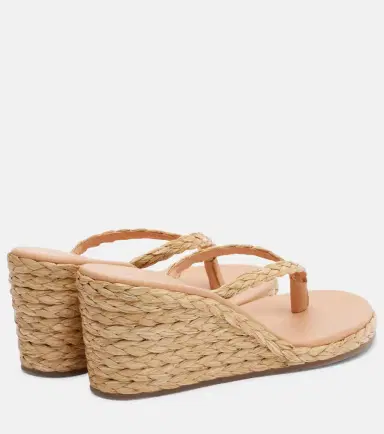 Ancient Greek Sandals Etheria raffia wedge thong sandals | Thumbnail 4