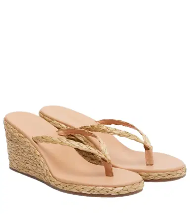 Ancient Greek Sandals Etheria raffia wedge thong sandals | Thumbnail 1