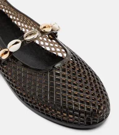 Ancient Greek Sandals Iro embellished fishnet ballet flats | Thumbnail 2