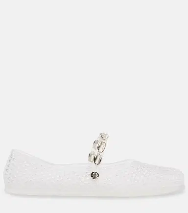 Ancient Greek Sandals Iro embellished fishnet ballet flats | Thumbnail 2