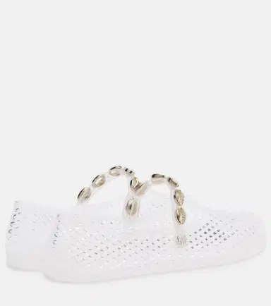 Ancient Greek Sandals Iro embellished fishnet ballet flats | Thumbnail 3