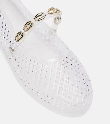 Ancient Greek Sandals Iro embellished fishnet ballet flats | Thumbnail 4