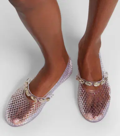 Ancient Greek Sandals Iro embellished fishnet ballet flats | Thumbnail 6