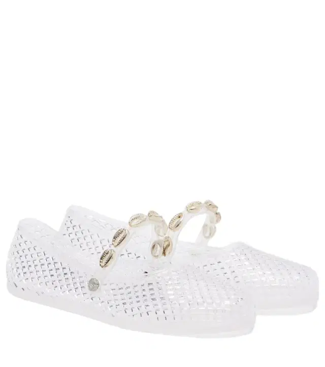 Ancient Greek Sandals Iro embellished fishnet ballet flats