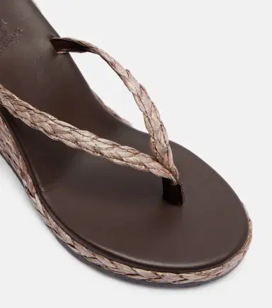 Ancient Greek Sandals Etheria raffia wedge thong sandals | Thumbnail 2