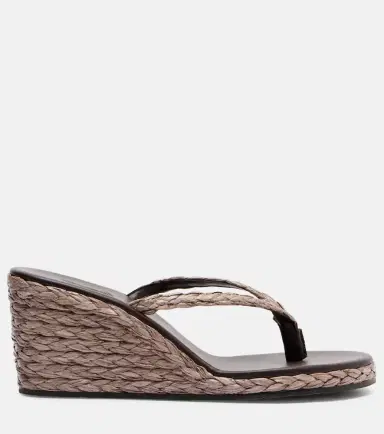 Ancient Greek Sandals Etheria raffia wedge thong sandals | Thumbnail 4